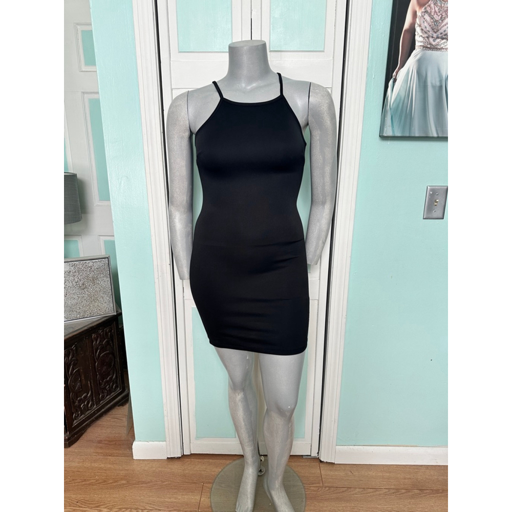 M Medium L Large Black Tank Bodycon dress short Rue21 Stretch
